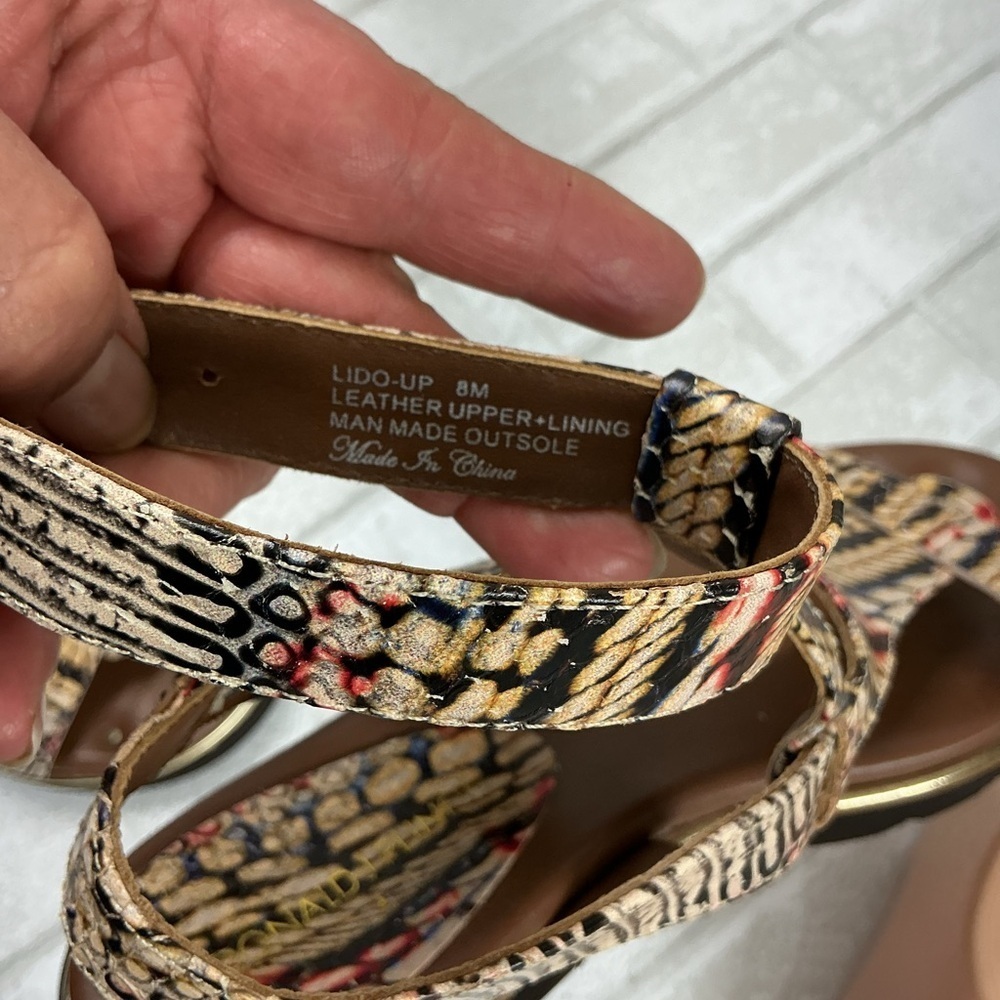 Donald J. Pliner Snake Print Sandals - Brown and Tan - Picture 5 of 5